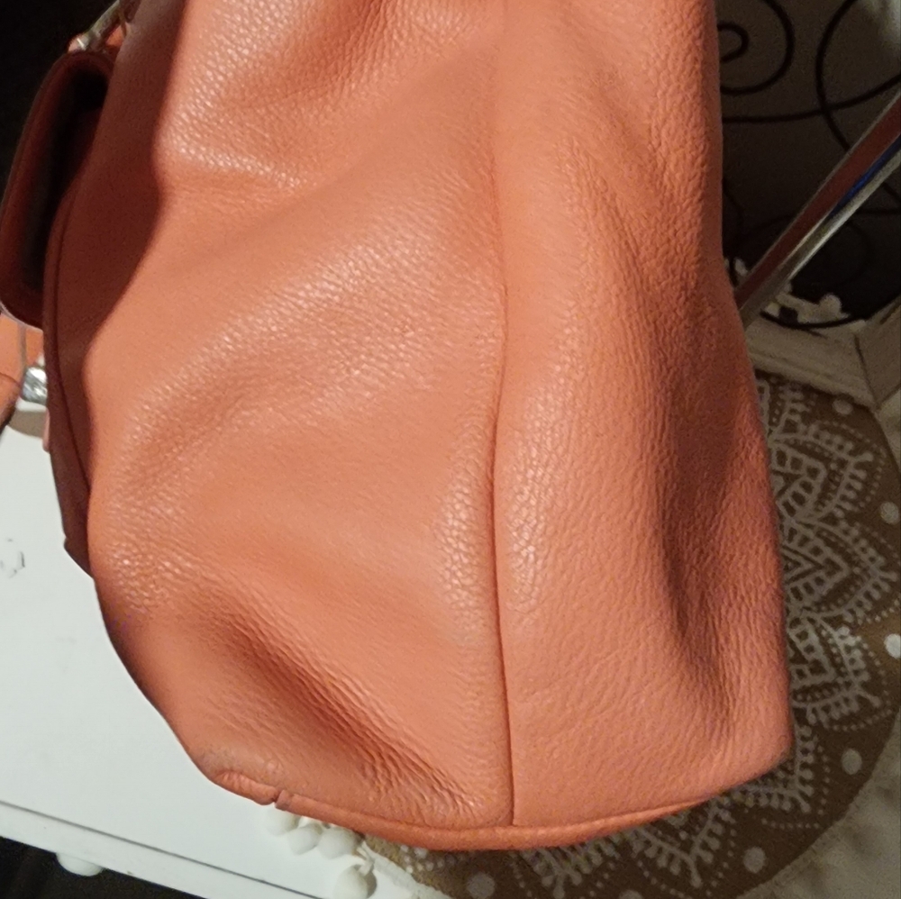 Coach Vintage Penelope Coral Peach Orange Leather Tote Bag - Picture 4 of 16